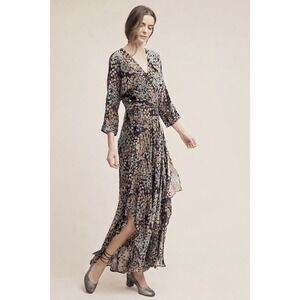 Anthropologie Moulinette Soeurs  Floral Woodlands Maxi Dress Velvet Burnout 4